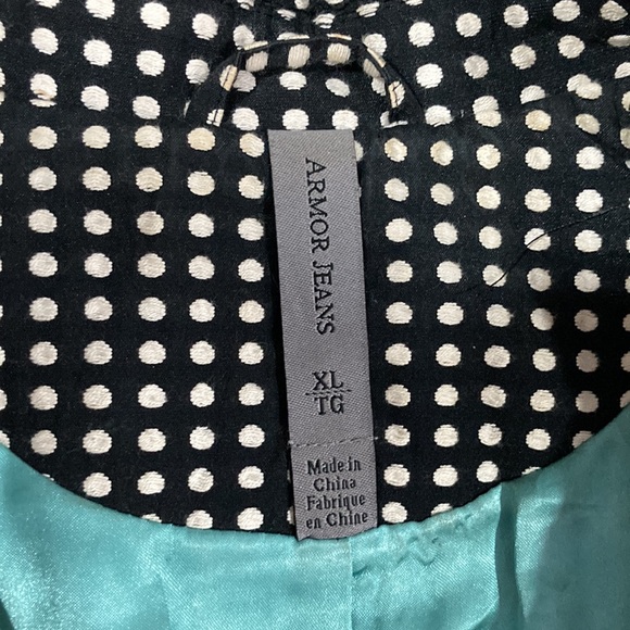 Polka dot trench coat. Armor Jeans. Size XL. - Picture 6 of 8